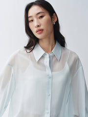 Women's Lyocell Blend Relaxed Lantern Sleeve Shirt