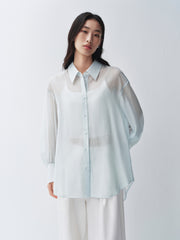 Women's Lyocell Blend Relaxed Lantern Sleeve Shirt