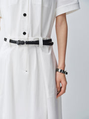 Women's Shirt Dress with Detachable Shawl