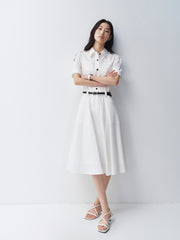 Women's Shirt Dress with Detachable Shawl