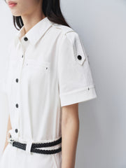 Women's Shirt Dress with Detachable Shawl