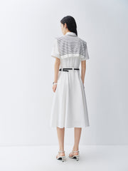 Women's Shirt Dress with Detachable Shawl