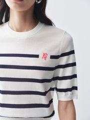 Women's Slim-Fit Striped Knit T-Shirt  [Available only in China]