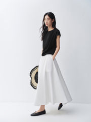 Women's High Waist A-Line Maxi Skirt