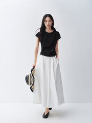Women's High Waist A-Line Maxi Skirt