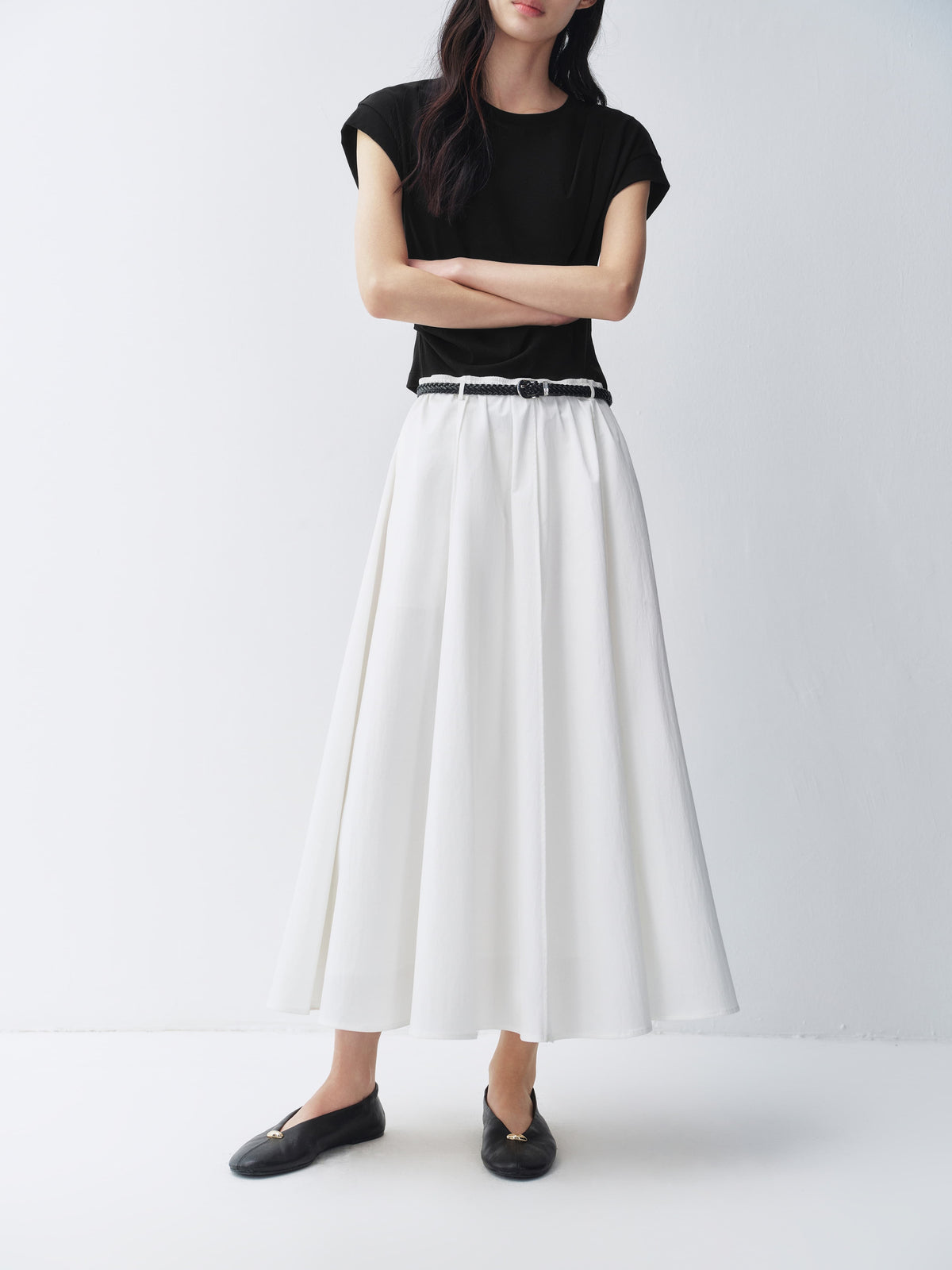 Women's High Waist A-Line Maxi Skirt