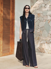Women's Elastic Waist Oversized Wide-Leg Pants