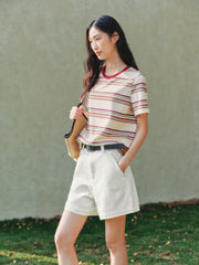 Women's Vintage Contrast Stripe T-Shirt