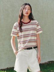 Women's Vintage Contrast Stripe T-Shirt