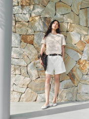 Women's Elegant Crewneck Tweed-Inspired T-Shirt