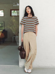 Women's Vintage Contrast Stripe T-Shirt