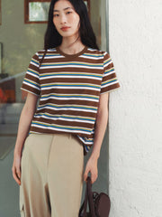 Women's Vintage Contrast Stripe T-Shirt