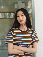 Women's Vintage Contrast Stripe T-Shirt