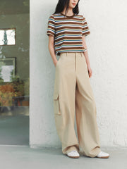 Women's Lyocell High-Waist Curved Cargo Pants