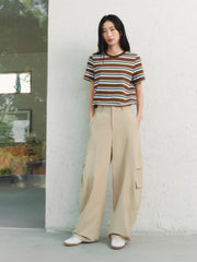 Women's Lyocell High-Waist Curved Cargo Pants