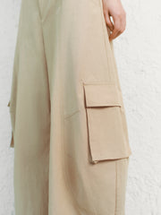 Women's Lyocell High-Waist Curved Cargo Pants