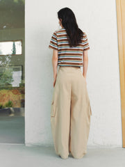 Women's Lyocell High-Waist Curved Cargo Pants