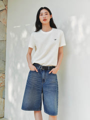 Women's Elegant Crewneck Tweed-Inspired T-Shirt