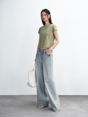 Women's Vintage Washed Wide-Leg Jeans