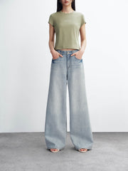 Women's Vintage Washed Wide-Leg Jeans