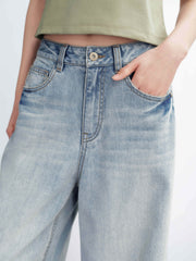 Women's Vintage Washed Wide-Leg Jeans