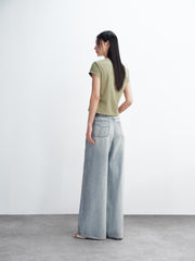 Women's Vintage Washed Wide-Leg Jeans