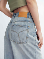 Women's Vintage Washed Wide-Leg Jeans