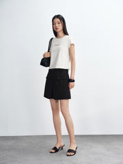 Women's Cropped Slim-Fit Letter Print T-Shirt