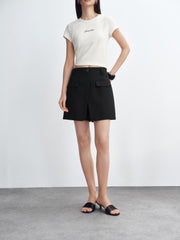 Women's Lyocell High-Waist Curved Cargo Pants