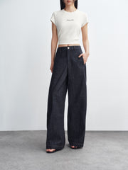 Women's Raw Denim Barrel-Leg Jeans