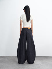 Women's Raw Denim Barrel-Leg Jeans