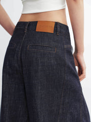 Women's Raw Denim Barrel-Leg Jeans