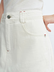 Women's linen A-line wide-leg denim mini skirt
