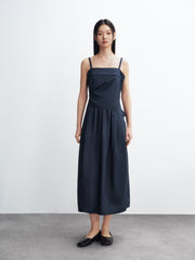 Women's Solid Pleated Bubble-Hem Dress