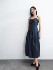 Women's Solid Pleated Bubble-Hem Dress