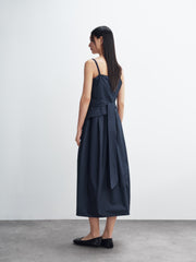 Women's Solid Pleated Bubble-Hem Dress