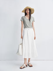Women's Ruched A-Line Midi Skirt