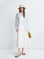 Women's Ruched A-Line Midi Skirt
