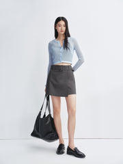 Women's Cropped Linen-Blend Knit Cardigan