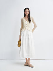 Women's High-Waist A-Line Tiered Maxi Skirt
