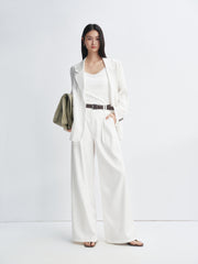 Women's Tencel Wide-Leg White Jeans  [Available only in China]