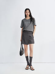 Women's Cotton T-Shirt with Letter Embroidery
