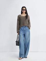 Women's striped camisole and vest two-piece set