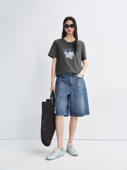 Women's Dumbo Applique Short Sleeve T-Shirt
