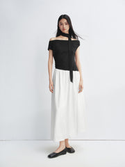 Women's Patchwork One-Shoulder Dress