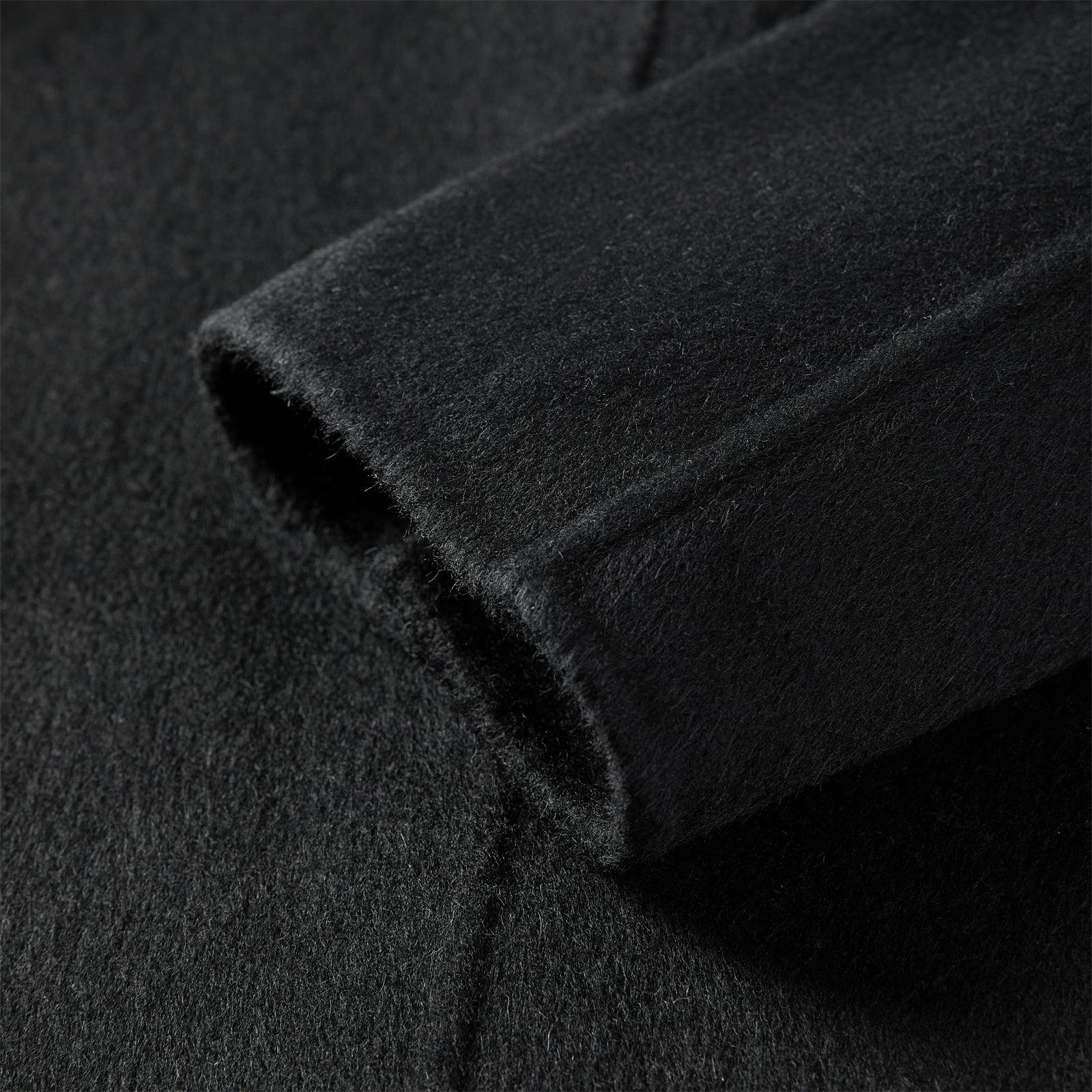 Women's Black Straight Wool Coat