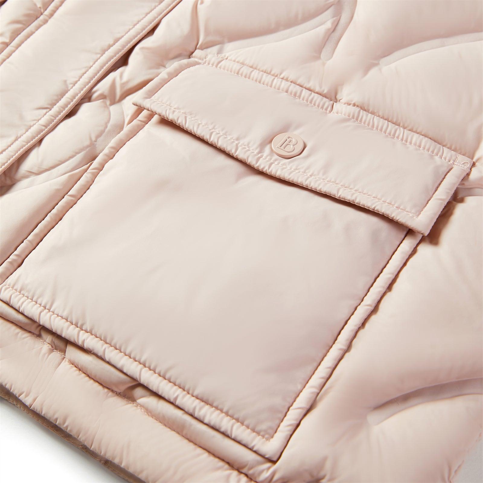 Women's Pink Argyle Embossing Puffer Jacket