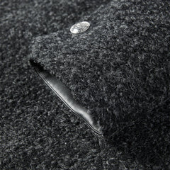 Women's Black Gray Raw Edge Tweed Jacket