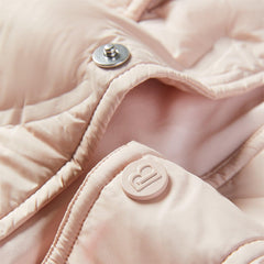 Women's Pink Argyle Embossing Puffer Jacket