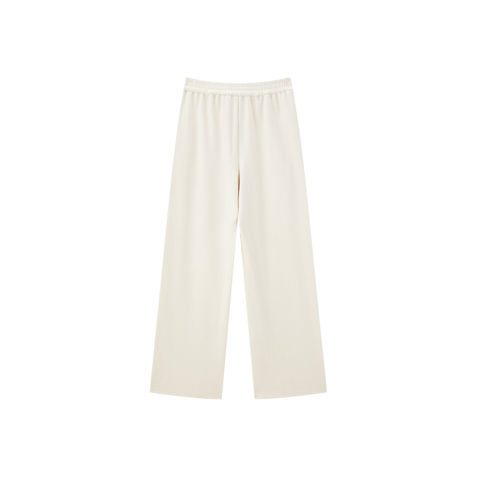 Women's Beige Textured Straight Pants